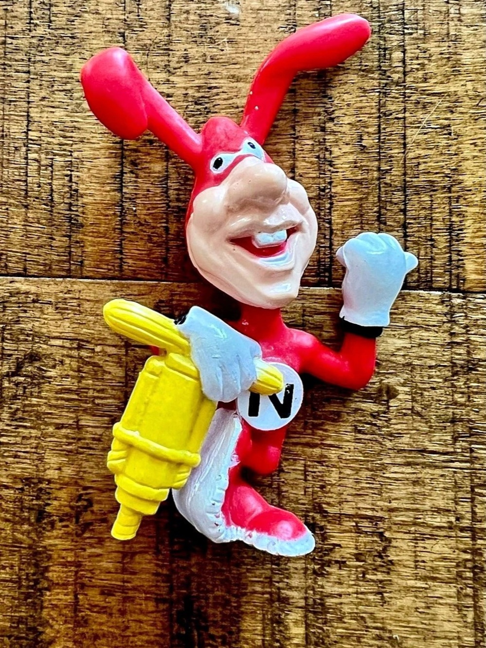 Vintage 1980s Domino's Pizza Noid with Jackhammer PVC Figure Toy